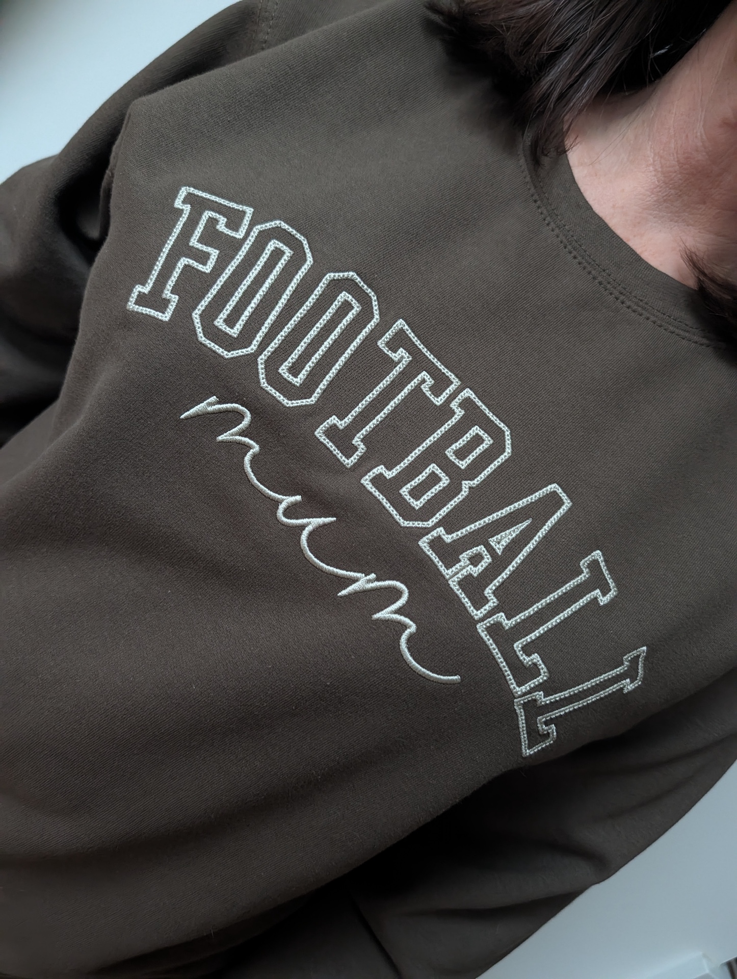 Embroidered Football Mum Sweatshirt|Personalised Sport Mum Sweartshirt|Dance|Hockey|Tennis|Rugby|Machine Embroidery