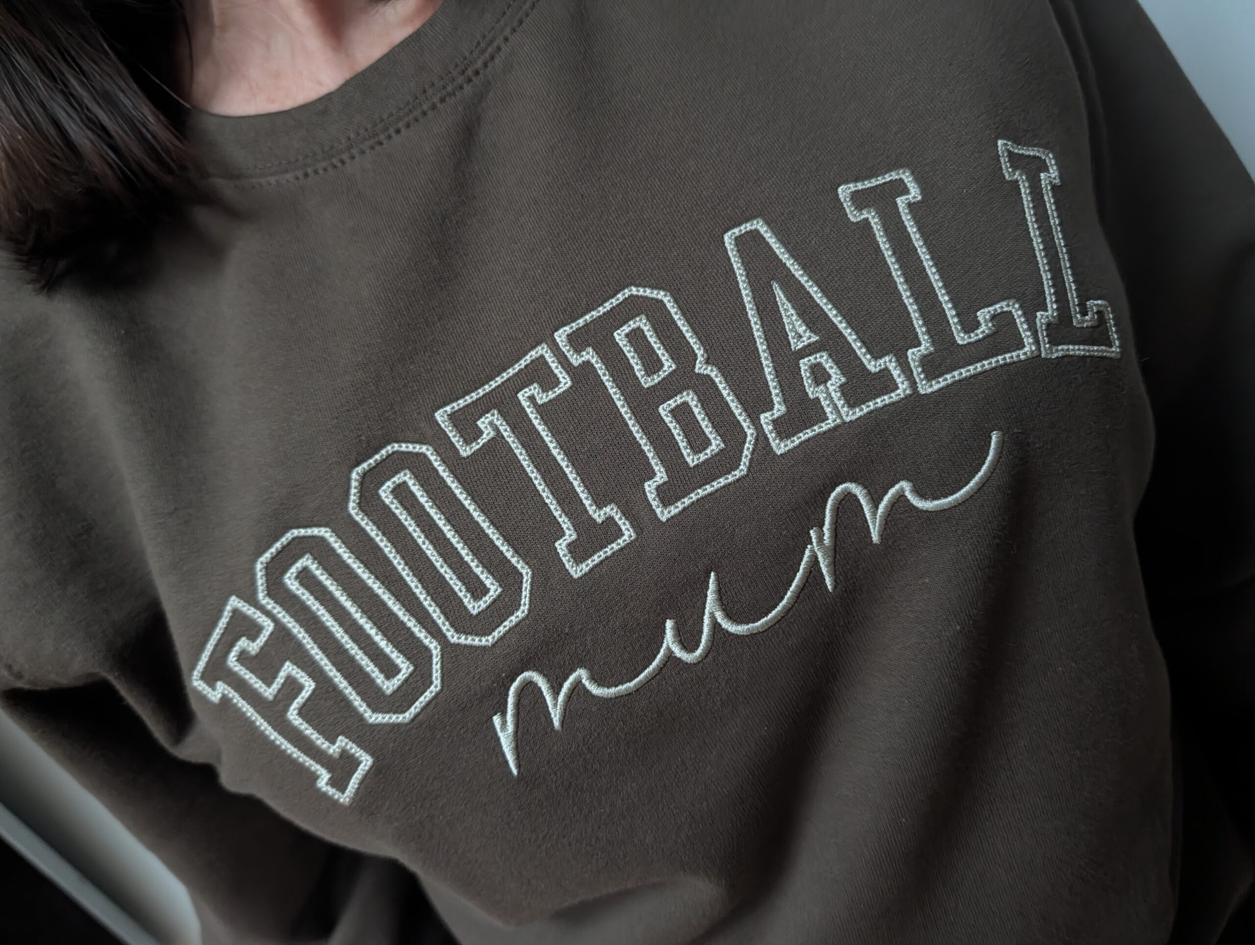 Embroidered Football Mum Sweatshirt|Personalised Sport Mum Sweartshirt|Dance|Hockey|Tennis|Rugby|Machine Embroidery - Image 2